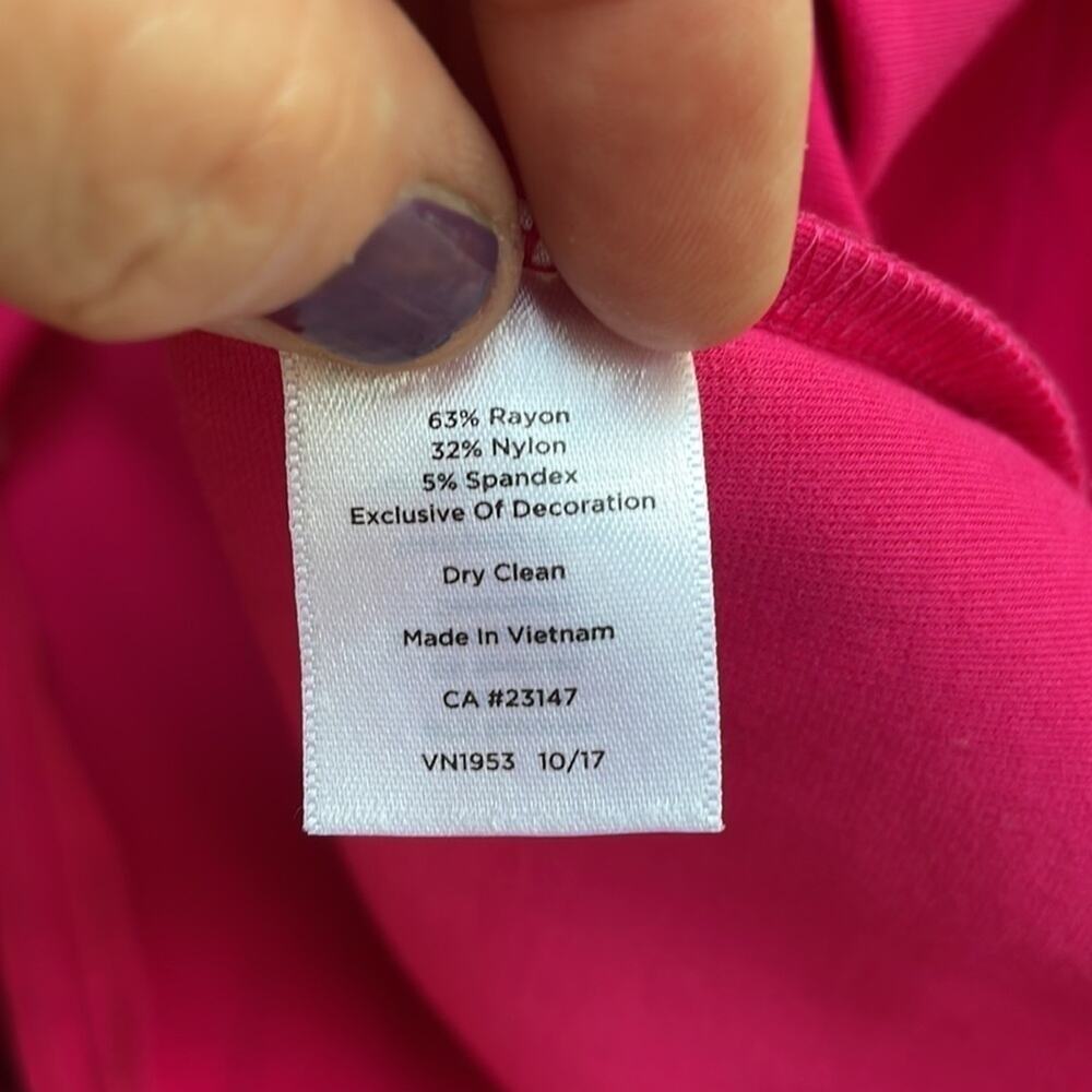 Talbots Adorable Pink Midi Dress with White Zig Zag Trim Details - Picture 7 of 7